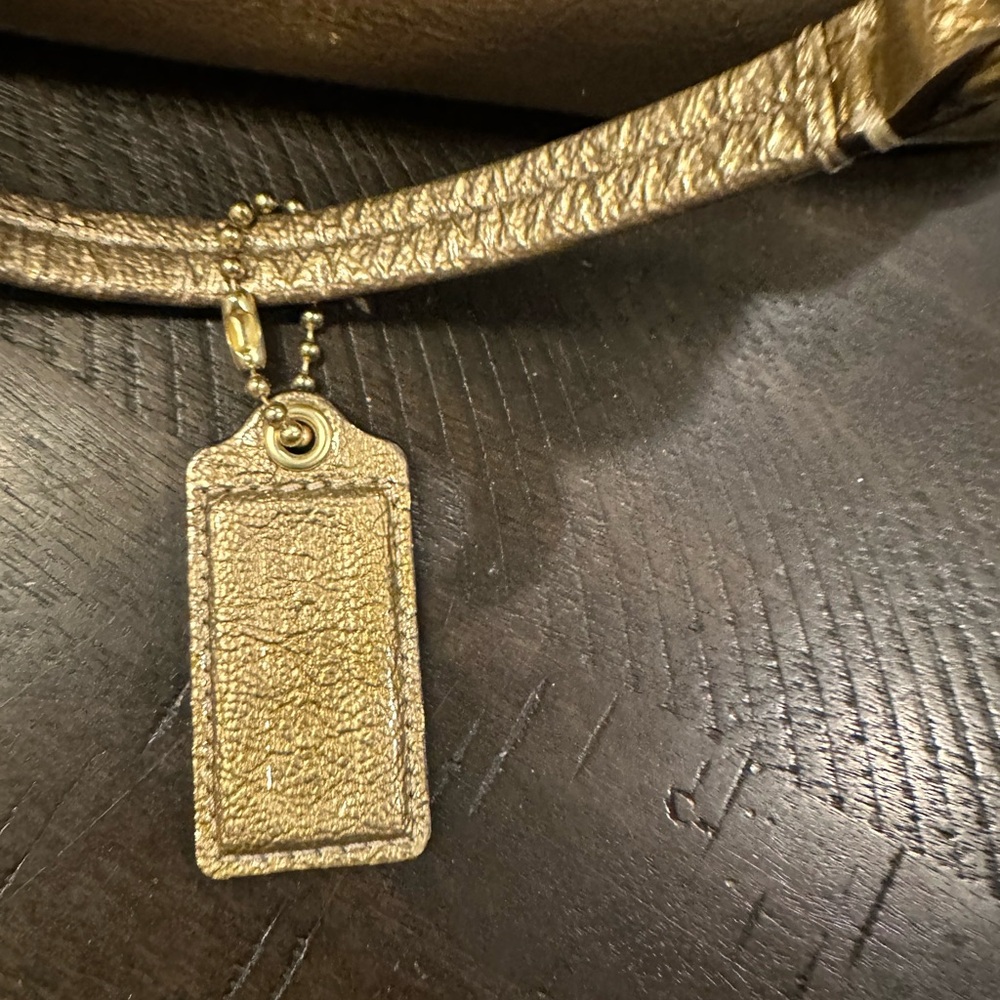 Coach Madison Tribeca Metallic Gold Leather Tote with Chain-Link Straps - Picture 10 of 16